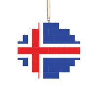 Artisan Brick Puzzle Building Block DIY Ornament Decor 3D Jigsaw Thoughtful Gift Flag of Iceland Print