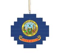 Artisan Brick Puzzle Building Block DIY Ornament Decor 3D Jigsaw Thoughtful Gift Idaho State Flag Print