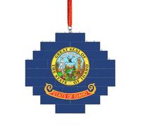 Artisan Brick Puzzle Building Block DIY Ornament Decor 3D Jigsaw Thoughtful Gift Idaho State Flag Print