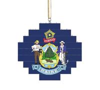 Artisan Brick Puzzle Building Block DIY Ornament Decor 3D Jigsaw Thoughtful Gift Maine State Flag Print