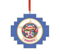 Artisan Brick Puzzle Building Block DIY Ornament Decor 3D Jigsaw Thoughtful Gift Minnesota State Flag Print