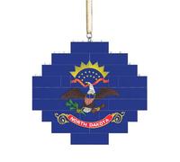 Artisan Brick Puzzle Building Block DIY Ornament Decor 3D Jigsaw Thoughtful Gift North Dakota State Flag Print