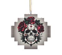 Artisan Brick Puzzle Building Block DIY Ornament Decor 3D Jigsaw Thoughtful Gift Red Rose Skull Print