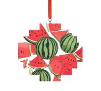 Artisan Brick Puzzle Building Block DIY Ornament Decor 3D Jigsaw Thoughtful Gift Red Watermelon Print