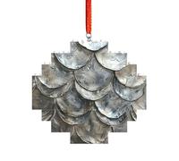 Artisan Brick Puzzle Building Block DIY Ornament Decor 3D Jigsaw Thoughtful Gift Silver Fish Scale Print