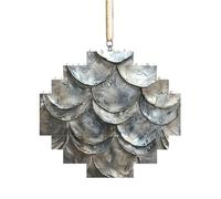 Artisan Brick Puzzle Building Block DIY Ornament Decor 3D Jigsaw Thoughtful Gift Silver Fish Scale Print