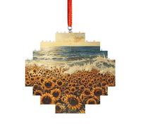 Artisan Brick Puzzle Building Block DIY Ornament Decor 3D Jigsaw Thoughtful Gift Sunflowers sea Print
