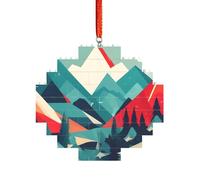 Artisan Brick Puzzle Building Block DIY Ornament Decor 3D Jigsaw Thoughtful Gift Travel Mountain Scenery Print