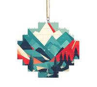 Artisan Brick Puzzle Building Block DIY Ornament Decor 3D Jigsaw Thoughtful Gift Travel Mountain Scenery Print