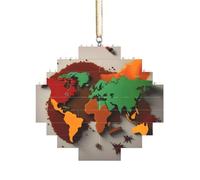 Artisan Brick Puzzle Building Block DIY Ornament Decor 3D Jigsaw Thoughtful Gift World Map Made of Spices Print
