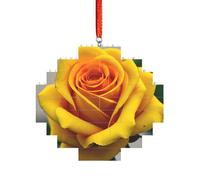Artisan Brick Puzzle Building Block DIY Ornament Decor 3D Jigsaw Thoughtful Gift Yellow Rose Print