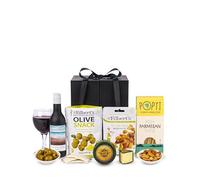 Artisan Cheese Gift Hamper - Luxury Food Basket for Wine & Cheese Lovers | Merlot Red Wine - Vintage Cheddar - Olives - Mixed Nuts - Luxury Food Hamper for Birthdays, Celebrations & All Occasions