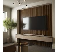 Artisan Commercial & Residential Acoustic Slat Wall Panel - Fire Resistant (B) Rich Walnut 2400mm X 600mm X 21mm Single Panel
