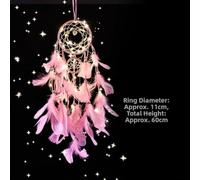 Artisan Crafted Catcher for Good Dreams Featuring Pearls and Real Feathers, Wind Chime Suitable for Indoor and Outdoor Use (M)