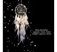 Artisan Crafted Catcher for Good Dreams Featuring Pearls and Real Feathers, Wind Chime Suitable for Indoor and Outdoor Use (K)