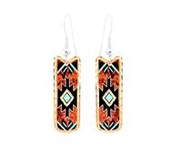 Artisan-crafted Native American Earrings for Women Feature Turquiose and Maroon Color Native American Jewellery Made from 99.9% Pure Solid Copper with a Gift Box