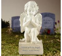 Artisan Flair Praying Angel Figurines,Resin White Cherubs Statues,Home Garden Memorial Angel Sculpture-6.5 Inch