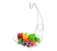 Artisan Fruit Basket - 39 x 27 x 7 cm, Free Standing Fruit and Vegetable Storage Bowl | Vegetable Storage Solution with Banana Hanger, Stylish Fruit Basket, Vegetable Bowl, Organis