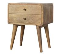 Artisan Furniture 2 Drawer Curved Oak-Ish Bedside