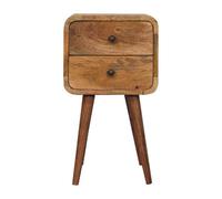 Artisan Furniture 2 Drawers Mini Oak-Ish Curved Bedside