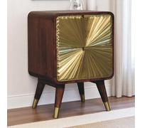 Artisan Furniture Avora Brass Embossed 2 Drawer Chestnut Nightstand