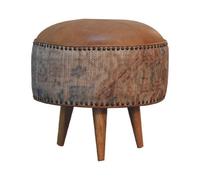 Artisan Furniture Haven Durrie Round Buffalo Leather Footstool