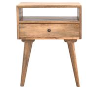 Artisan Furniture Nordic Designed Bedside With 1 Drawer And Open Slot - Mango Wood - L36 X H58 X W46 Cm - Oak-Ish