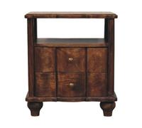 Artisan Furniture Solid Wood 2-Drawer Bedside with Open Shelf