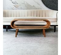Artisan Furniture Solid Wood Amaya Nordic Style Oak-Ish Coffee Table, 1 Open Slot, Beige