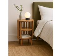 Artisan Furniture Solid Wood Ariella Double Shelf Oak-Ish Bedside, Beige