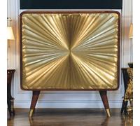 Artisan Furniture Solid Wood Avora Brass Embossed 2 Door Chestnut Cabinet