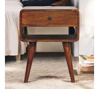 Artisan Furniture Solid Wood Avora Chestnut Nightstand With Drawer And Open Slot