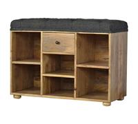 Artisan Furniture Solid Wood Black Tweed 1 Drawer Bench
