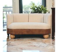 Artisan Furniture Solid Wood Boucle Cream Buffalo Small Sofa