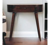 Artisan Furniture Solid Wood Brown Albion Light Walnut Console Table With 1 Small Drawer And A Shiny Knob And Nordic Style Legs
