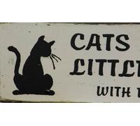 Artisan Furniture Solid Wood Cats Are Just Little People Plaque