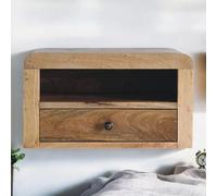 Artisan Furniture Solid Wood Chunky Oak-Ish Floating Bedside