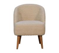 Artisan Furniture Solid Wood Cream Boucle Tub Chair