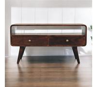 Artisan Furniture Solid Wood Curved California Walnut Media Unit