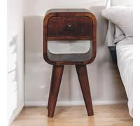 Extra Mini Chestnut Curve Lower Bedside Table