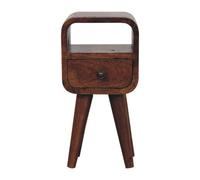 Artisan Furniture Solid Wood Extra Mini Chestnut Curve Open Slot Bedside