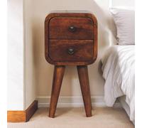 Artisan Furniture Solid Wood Extra Mini Curved Chestnut Bedside