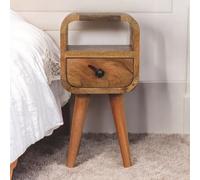 Artisan Furniture Solid Wood Extra Mini Oakish Curve Open Slot Bedside