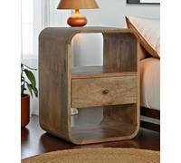 Artisan Furniture Solid Wood London Bedside, 1 Drawer & 2 Shelves, Beige