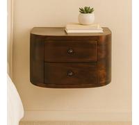 Artisan Furniture Solid Wood Lunar 2 Drawer Floating Bedside, Brown