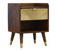 Artisan Furniture Solid Wood Manila Gold One Drawer Bedside
