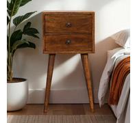 Artisan Furniture Solid Wood Mini 2 Drawer Chestnut Bedside, Brown
