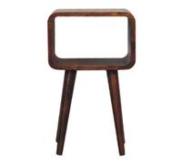 Mini Chestnut Curved Open Bedside Table