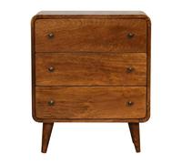 Artisan Furniture Solid Wood Mini Curved Chestnut Chest