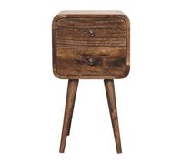 Mini Curved Grey Washed Bedside Table